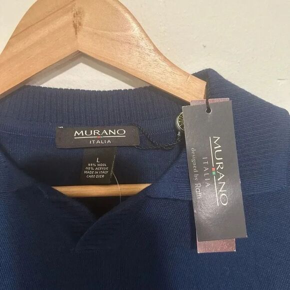 Men’s NWT Royal Blue Long Sleeve Murano Italia Sweatshirt - Picture 2 of 3